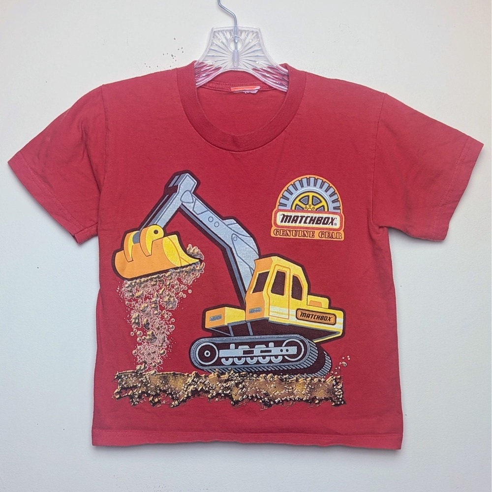 Vintage Matchbox Genuine Gear Mattel 90s Construction T-shirt Boys Size 5-6